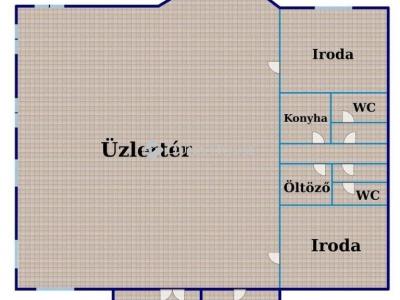 Eladó utcai bejáratú üzlethelység Budapest
