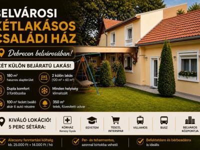 Eladó családi ház Debrecen